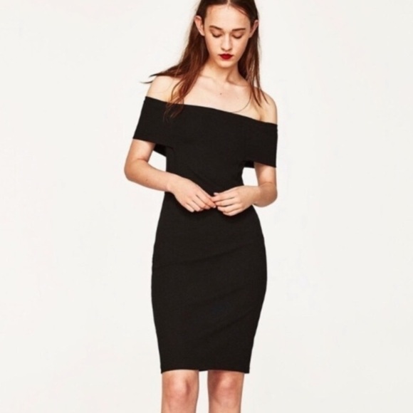 Zara off the shoulder body con dress - Picture 1 of 7